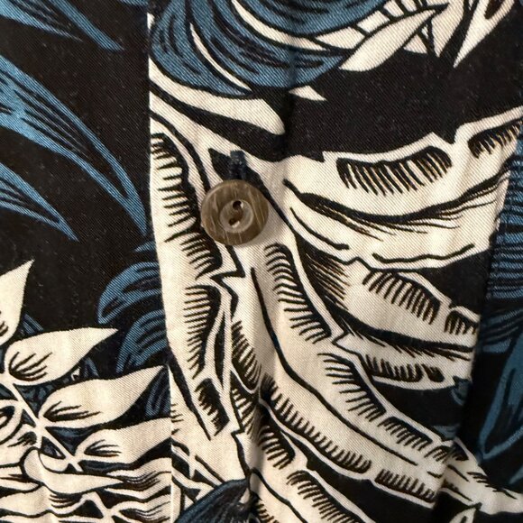 Vintage Ocean Current Hawaiian Shirt Mens Size L Tropical Floral Leaf Button Up - Picture 4 of 12